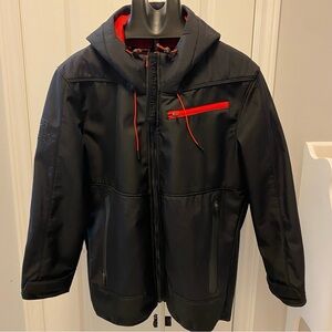 Superdry Men's Black Performance Jacket with Red Details